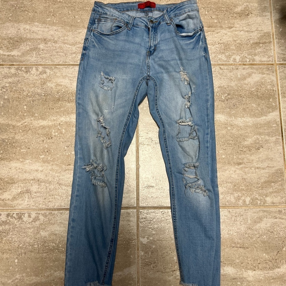 💕EUC-WAX JEAN/BUTT I LOVE YOU CAPRI JEANS SZ 7💕